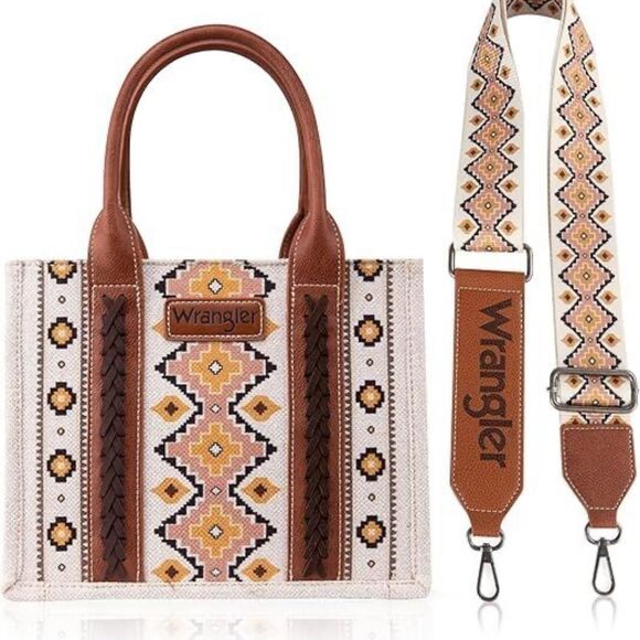Wrangler Handbags - Wrangler Women’s Southwestern Small Canvas Tote/Crossbody Bag – NWT